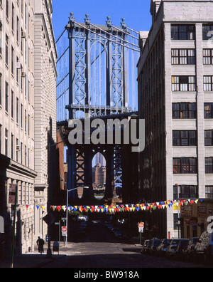 Manhattan Bridge, Manhattan, New York, New York State, Vereinigten Staaten von Amerika Stockfoto