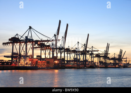 Das Container Terminal Altenwerder, Hamburg, Deutschland Stockfoto