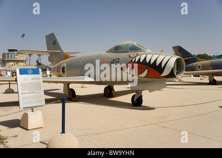 Dassault Ouragan Düsenjäger bei der Israeli Air Force Museum in Hazerim am Stadtrand von Berlin (Beerscheba) Israel Stockfoto