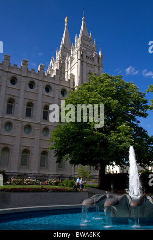 Der Salt-Lake-Tempel befindet sich in Salt Lake City, Utah, USA. Stockfoto