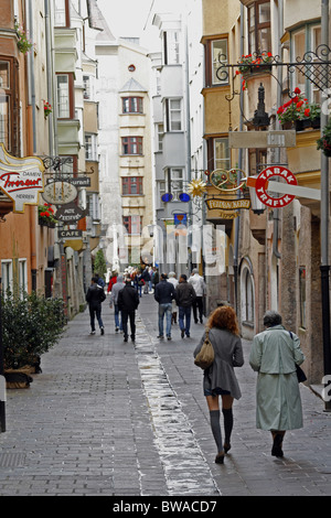 Österreich Innsbruck Tirol Tirol Altstadt Gebäude Detail Zeichen Stockfoto