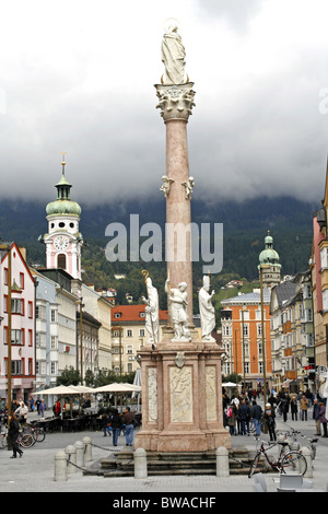 Österreich Innsbruck Tirol Tyrol alte Stadt St.-Annen Spalte Stockfoto