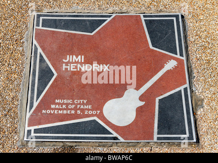 Jimi Hendrix-Sterne im Musik Walk of Fame Stadtpark, Nashville, Tennessee, USA Stockfoto