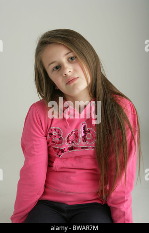Porträt eines zehnjährigen Mädchens. Stockfoto