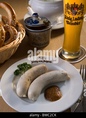 Bayerische Weißwurst Stockfoto