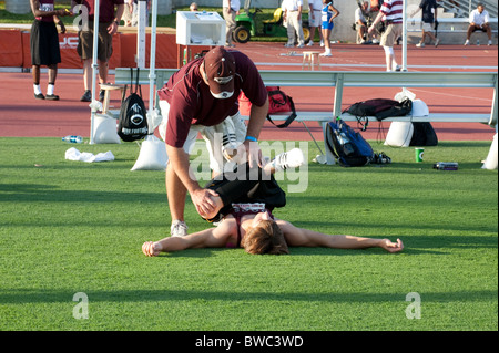 Austin, TX 5. Juni 2009: Universität Interscholastic Liga (UIL) Staat Track Meet, Freitag sessions Stockfoto