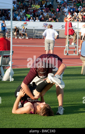 Austin, TX 5. Juni 2009: Universität Interscholastic Liga (UIL) Staat Track Meet, Freitag sessions Stockfoto