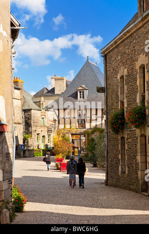 Rochefort En Terre, Dorf, Frankreich - in Morbihan, Bretagne, Frankreich Stockfoto