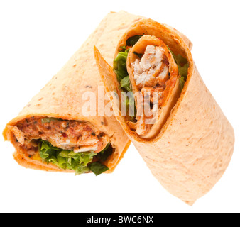 Cajun Chicken Wrap sandwich Stockfoto