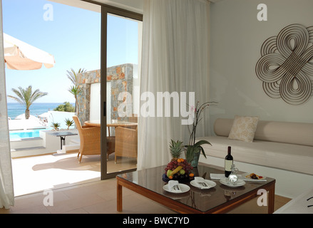 Innere des Luxus-Villa, Kreta, Griechenland Stockfoto