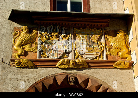 Colditz Familienwappen am Burgtor Flucht Beweis WWII Kriegsgefangenenlager Oflag IV-C Stockfoto