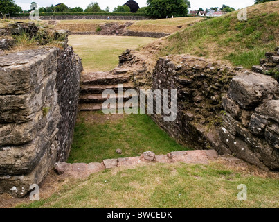 Caerleon Amphitheater auf dem Gelände der römischen Festung von Isca Stockfoto