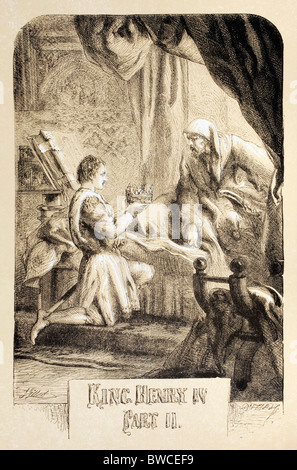 Illustration von Sir John Gilbert für König Henry IV, Teil zwei von William Shakespeare. Stockfoto
