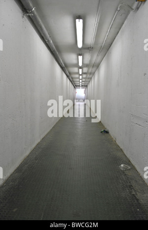 Artifiale Tunnel mit Neonröhren Stockfoto