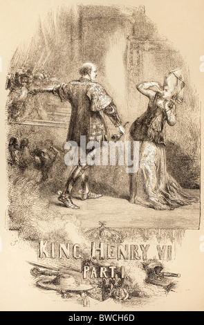 Illustration von Sir John Gilbert für König Heinrich VI., Teil I von William Shakespeare. Stockfoto