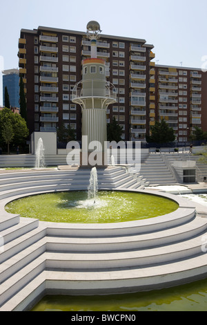 Brunnen im Parc de l'Espanya Industrie, Barcelona Stockfoto