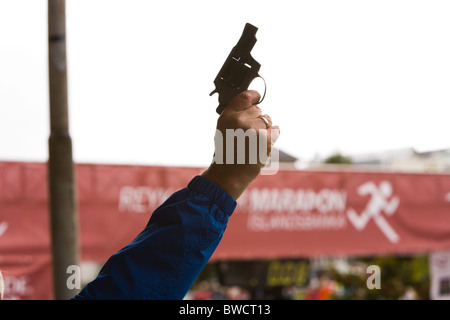 Startschuss zum 2009 Reykjavik Marathon. Reykjavik Island Stockfoto