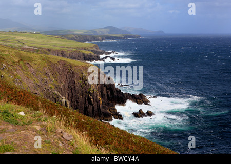 Dingle-Halbinsel in der Nähe von Fahan und Dunberg Fort, County Kerry, Irland Stockfoto