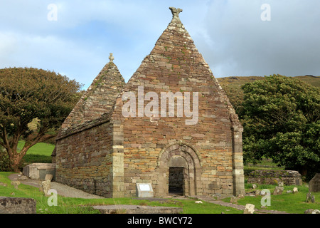 Kilmalkedar Kirche (12. Jahrhundert), Halbinsel Dingle, County Kerry, Irland Stockfoto