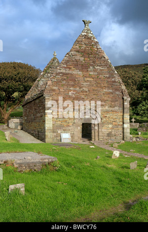 Kilmalkedar Kirche (12. Jahrhundert), Halbinsel Dingle, County Kerry, Irland Stockfoto