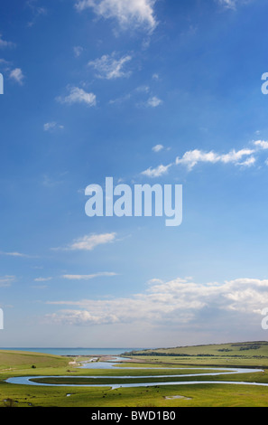 Mäander des Flusses Cuckmere; East Sussex; England; Great Britain Stockfoto