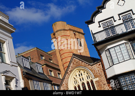 St.-Martins Kirche Turm, Exeter, Devon, England Stockfoto