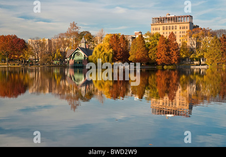 Harlem Meer im Central Park, New York Stockfoto