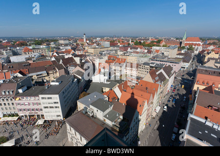 SKYLINE, BLICK VOM TURM PERLACH, AUGSBURG, BAYERN, DEUTSCHLAND Stockfoto