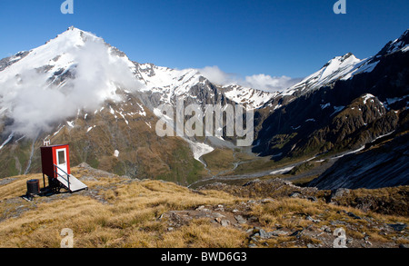 Französisch Ridge Hütte WC im Matukituki Valley New Zealand Stockfoto