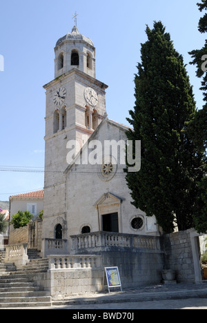 Eine schöne Aussicht auf die Zupna Crkva Sv Nikole, St Nicolas Church. Die Pfarrkirche von Cavtat ist aus dem 15. Jahrhundert, umgebaut nach... Stockfoto