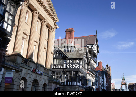 Eastgate Street Chester und Uhr Stockfoto