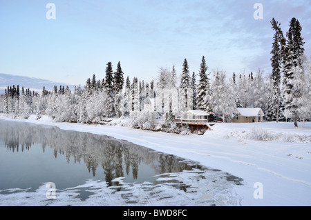 Winter Fluss in Alaska Stockfoto