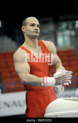 Turn-Europameisterschaften 2010.Birmingham NIA. Mens Podium Training. Fotos von Alan EDwards Stockfoto