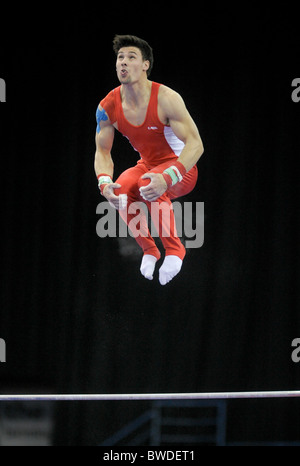 Turn-Europameisterschaften 2010.Birmingham NIA. Mens Podium Training. Fotos von Alan EDwards Stockfoto