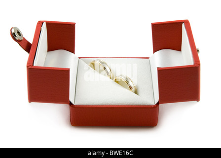 Ringe in Feld isoliert auf weißem Hintergrund Stockfoto