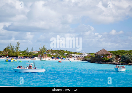 Die Karibik-Insel "Half Moon Cay" Bahamas; Caribbean; Naturpark-Denkmal und Sandstrände. Stockfoto