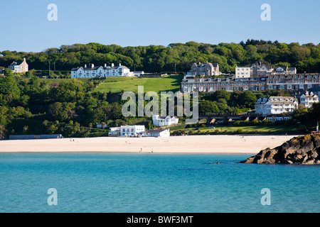 Porthminster Strand gesehen vom Pier, St. Ives Cornwall England Stockfoto