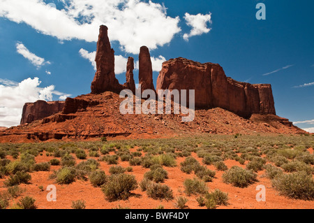 Die drei Schwestern, Monument Valley, Arizona, USA Stockfoto