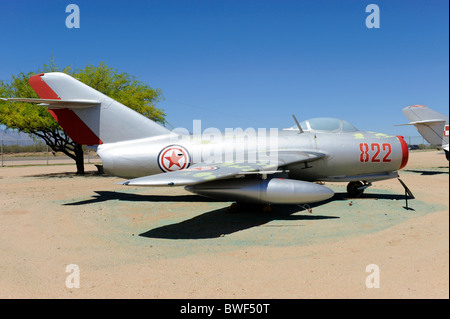 Pima Air & Space Museum Tucson Arizona sowjetischen MIG 15 Kampfjet 1947 verwendet in Nordkorea Stockfoto