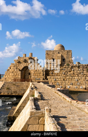 Kreuzfahrermeer-Burg, Sidon (Saida), LIBANON. Stockfoto