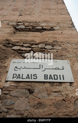 Marrakesch, Marokko - The Palais El Badii in der Medina oder die alte Stadtmauer von Marrakesch Marokko Stockfoto