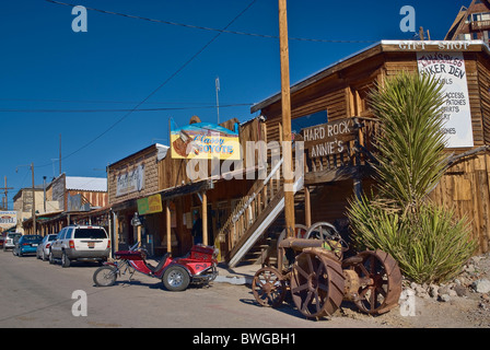 Hauptstraße in Oatman, Route 66 in den Black Mountains, Arizona, USA Stockfoto