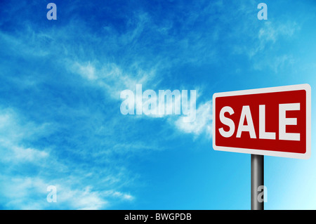 Foto realistische metallisch reflektierenden "Sale" Schild, mit Platz für Ihren text Stockfoto