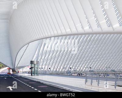 Detail Architektur Dach des Bahnhofs in Lüttich-Guillemin, Belgien Stockfoto