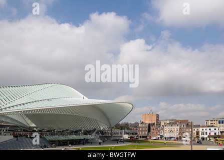 Außenansicht, Gare de Liège-Guillemins, Architekt Santiago Calatrava, Lüttich, Belgien, Europa Stockfoto