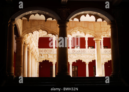 Palacio del Infantado. Patio de Los Leones. Guadalajara. España. / Infantado Palace. Leones Hof. Guadalajara. Spanien. Stockfoto