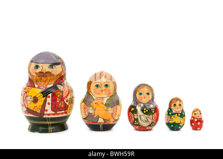 Reihe von traditionellen verschachtelte russischen Matrjoschka-Puppen Stockfoto