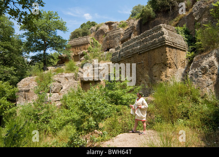 Etruskische Nekropole von Norchia (IV-II Sek. A.C.), Vetralla, Provinz Viterbo, Latium, Italien, Europa Stockfoto