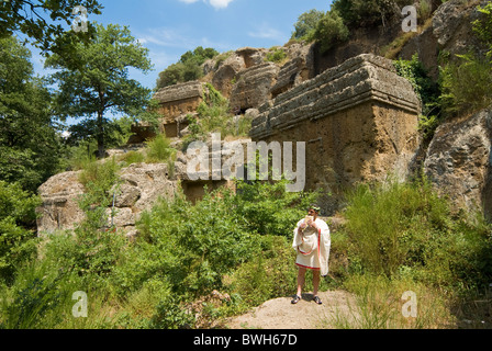 Etruskische Nekropole von Norchia (IV-II Sek. A.C.), Vetralla, Provinz Viterbo, Latium, Italien, Europa Stockfoto