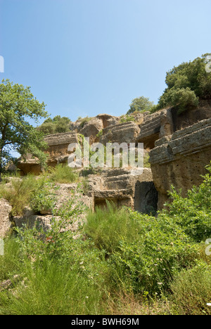 Etruskische Nekropole von Norchia (IV-II Sek. A.C.), Vetralla, Provinz Viterbo, Latium, Italien, Europa Stockfoto
